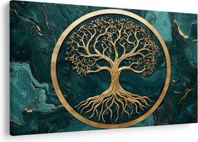 Tablou – Arborele vieții auriu în marmură (90x60 cm)