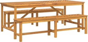 vidaXL Set de masă pentru grădină 3 pcs Maro Lemn Solid de Acacia