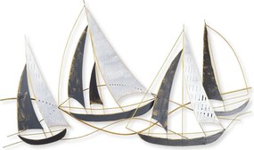 Decoratiune perete BARBAROS, auriu/gri, metal, 125x8x74 cm