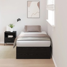 vidaXL Cadru de pat cu depozitare , Negru Stejar, 80 x 200 cm