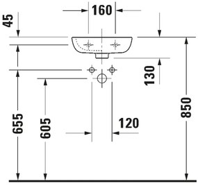 Duravit 7053600082 - Lavoar suspendat D-CODE 36 x 27 cm, ceramică, alb lucios