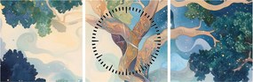 Tablou – Arbore cosmic (cu ceas) (90x30 cm)