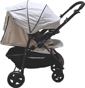 Carucior nou nascuti 2 in 1 BABY CARE™ PRO SK10, Maner reversibil, Spatar reglabil in 3 trepte, Frana picior,Pliabil , Gri Deschis