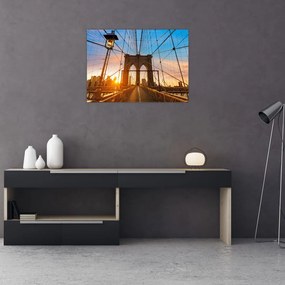 Tablou pe sticlă - Podul Brooklyn, Manhattan, New York (70x50 cm)