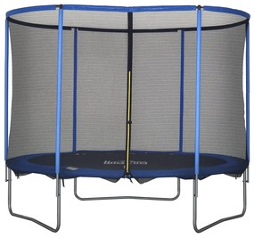 HOMCOM Trambulin cu Plasă de Siguranță, Trambulină de Grădină pentru Interior și Exterior, Trambulină Fitness pentru Copii și Adulți din Oțel Albastru+Negru până la 113,6 kg Ø305 x 248H cm | Aosom Romania
