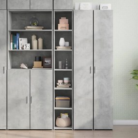 vidaXL Dulap înalt, gri beton, 30x41x185 cm, lemn prelucrat