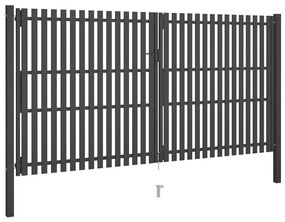 Poarta de gard gradina, antracit, 4 x 2,5 m, otel 4 x 2.5 m