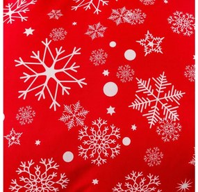 Set lenjerie de pat din bumbac SNOWFALL rosu + cearsaf JERSEY EXCLUSIVE 90x200 cm negru, pentru un singur pat