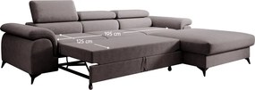 Set canapea extensibilă, maro, dreapta, HORTY ROH