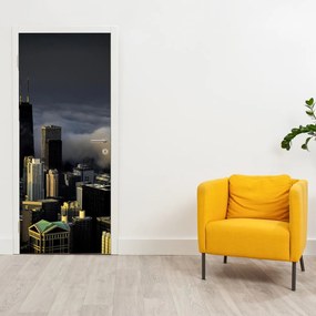 Fototapet pentru ușă - Oraș în nori (95x205cm)