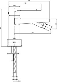Baterie bideu din alama sanitara, crom lucios, pipa 12,3 cm, aerator ajustabil, LaVita Coral Crom
