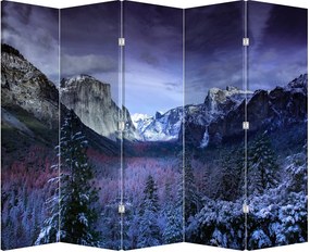 Paravan - Peisaj montan iarna (210x170 cm)