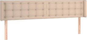 vidaXL Tăblie pat cu aripioare cappuccino 203x16x78/88 cm piele eco