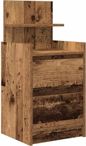 vidaXL Noptiera cu 2 sertare din lemn vechi 38x34x80 cm