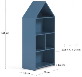 Bibliotecă pentru copii Kave Home Celeste, 50 x 105 cm, albastru