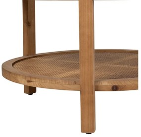 Masuta de cafea decorativa, din lemn de pin, Natur, 75 cm. Firmin