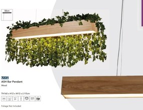 Lustra LED din lemn ideala pult sau masa bucatarie Ash