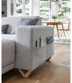 Colțar gri deschis extensibil/cu spațiu de depozitare (cu colț pe partea stângă/în formă de "U") Classy Sophie – Miuform