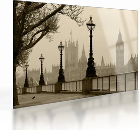 Tablou pe sticlă - Londra în ceață, Anglia (70x50 cm)