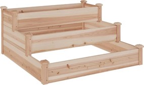 vidaXL Strat de grădină înălțat cu căptușeală, 120x120x56 cm lemn brad