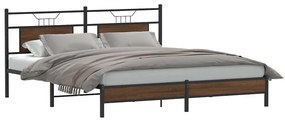 vidaXL Cadru de pat fără saltea Stejar maro 183x203 cm Lemn prelucrat