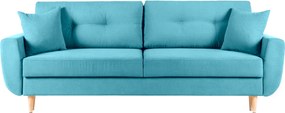 Canapea Extensibilă 3 locuri HELSINKI, cu ladă de depozitare, 227x90x90 cm, Turcoaz-Enjoy