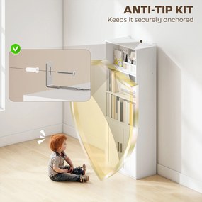 HOMCOM Bibliotecă cu Rafturi Deschise și Dulap cu Raft Reglabil Alb | Aosom Romania