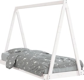 vidaXL Cadru de pat pentru copii, alb, 80x200 cm, lemn masiv de pin