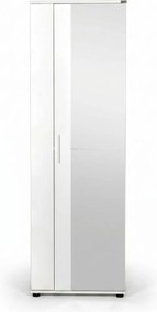 Pantofar Adore Porto, 2 usi reversibile cu oglinda, 10 rafturi, capacitate 28 perechi, Alb - Natur, 60x187x36 cm