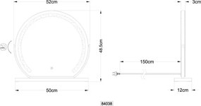 Oglinda de masa cu iluminat LED CCT Rivas 50x50cm 84038 GL