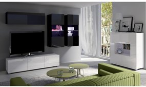 Mobilier living Calabria C6 (Negru + Alb) (fără iluminat). 1051611