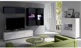 Mobilier living Calabria C6 (Negru + Alb) (fără iluminat). 1051611