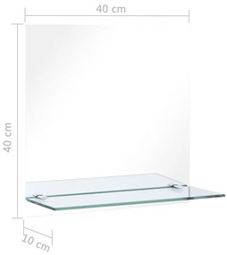 Oglinda de perete cu raft, 40 x 40 cm, sticla securizata 1, Dreptunghiular, 40 x 40 cm