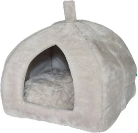 Cuib pufos pentru caine/pisica HUISE 40x35 cm, gri deschis
