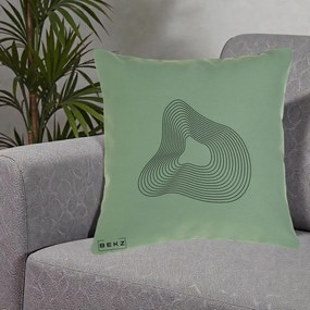 Perna Decorativa Abstract Linii Organice, 40x40 cm, Verde, Husa Detasabila, Perna Inclusa, BEKZ®