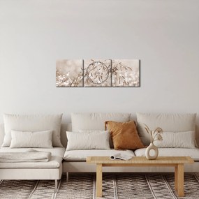 Tablou - Pajiște în tonuri de maro (cu ceas) (90x30 cm)