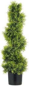 HOMCOM Zypresse Artificială 90 cm, Plantă Artificială în formă de Spirală în Ghiveci, Decorare Modernă | Aosom Romania