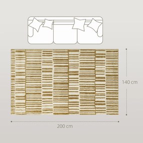 HOMCOM Covor de living 200 x 140 cm fir scurt lavabil în mașină hipoalergic pentru living, dormitor, birou, galben | Aosom Romania