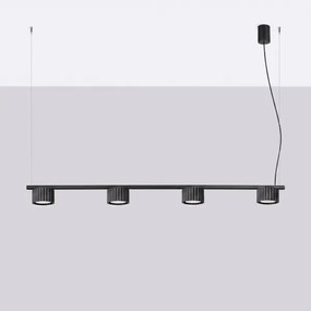 Sollux SL.2696 - Lustră suspendată pe cablu AURA 4xGX53/10W/230V neagră