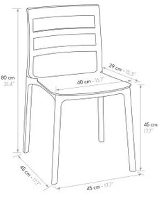 PAZZO DESIGN Set de 4 scaune Luca albastru din polipropilenă | Aosom Romania