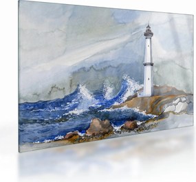Tablou pe sticlă cu pictura farului (70x50 cm)