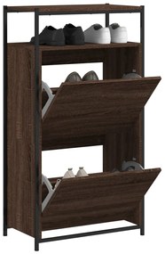 vidaXL Pantofar, stejar maro, 60x34x112 cm, lemn compozit