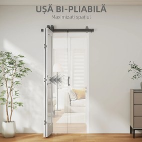 HOMCOM Ușă Pliabilă tip Carte cu Suprafață Vopsibilă 90x210 cm Alb | Aosom Romania