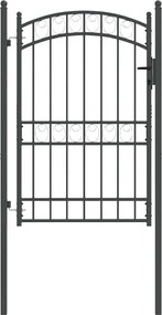 vidaXL Poartă de gard Gri 200 x 100 cm Oțel vopsit în pulbere
