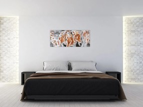 Tablou - Frunze înghețate (120x50 cm)