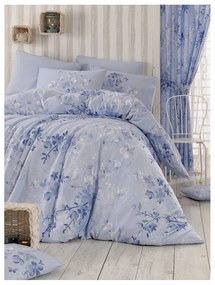 Lenjerie de pat albastru-deschis din bumbac ranforcé pentru pat de o persoană 140x200 cm Elena – Mijolnir