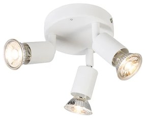 Spotlight modern alb, reglabil, rotund, cu 3 lumini - Jeany