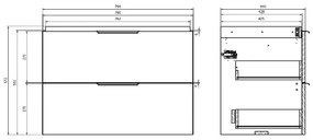 Cersanit S598-048-DSM MALIKA — dulap suspendat pentru baie, sub lavoar, 80 x 45 cm, alb