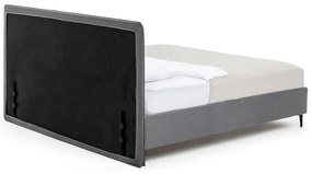 Pat matrimonial gri tapițat cu somieră 180x200 cm Noira Slim – Bonami Selection