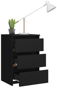 Noptiera, negru, 40x35x62,5 cm, lemn compozit 1, Negru